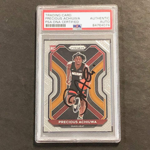 2020-21 Panini Prizm #294 PRECIOUS ACHIUWA Signed Card AUTO PSA/DNA Slabbed RC Heat