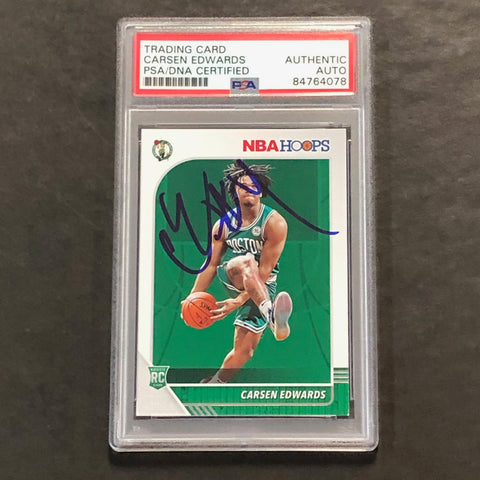 2020-21 Panini NBA Hoops #227 Carsen Edwards Signed Card AUTO PSA/DNA Slabbed Celtics