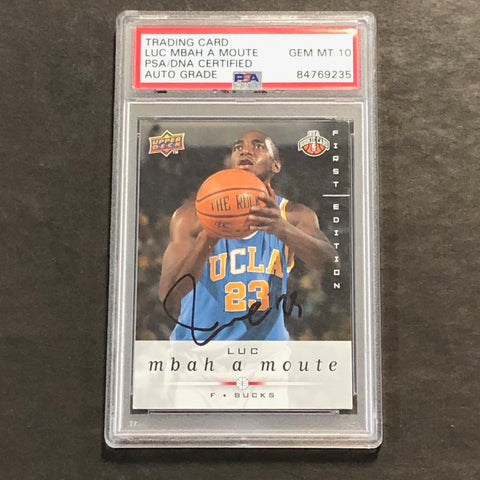 2008-09 Upper Deck First Edition #247 Luc Mbah a Moute Signed Card AUTO 10 PSA Slabbed Bucks