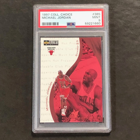 1997 Collectors Choice #385 Michael Jordan PSA MINT 9 Bulls