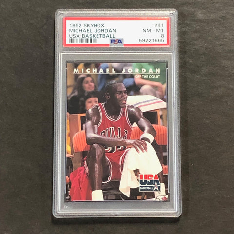 1992 Skybox USA Basketball #41 Michael Jordan PSA NM-MT 8 Bulls