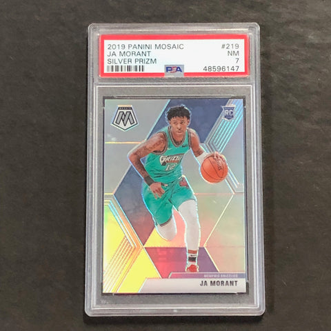 2019 Panini Mosaic #219 Ja Morant PSA NM 7 Silver Prizm