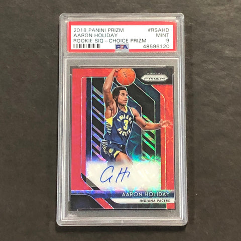 2018 Panini Prizm Aaron Holiday Rookie Signatures Choice Prizm # RSAHD PSA MINT 9