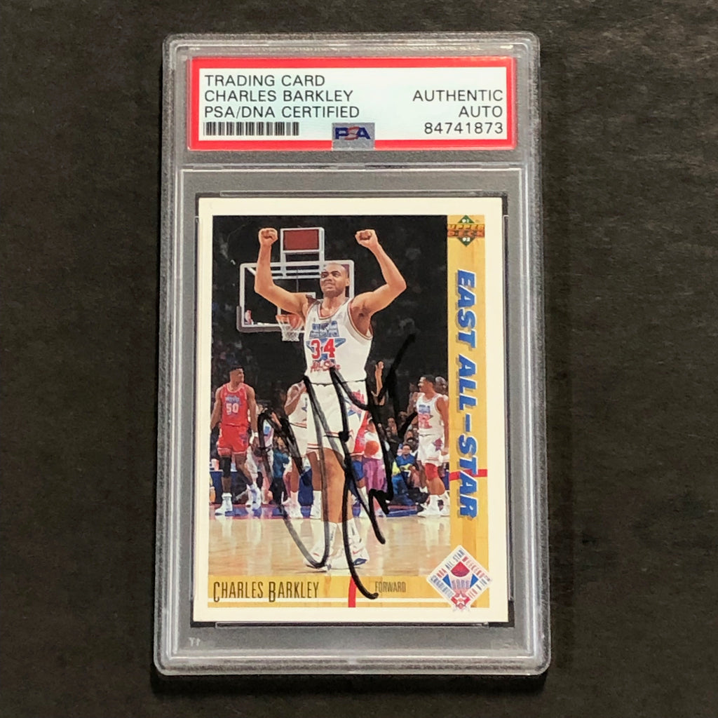 1991-92 Upper Deck All Star #70 Charles Barkley Signed Card AUTO PSA  Slabbed Sixers