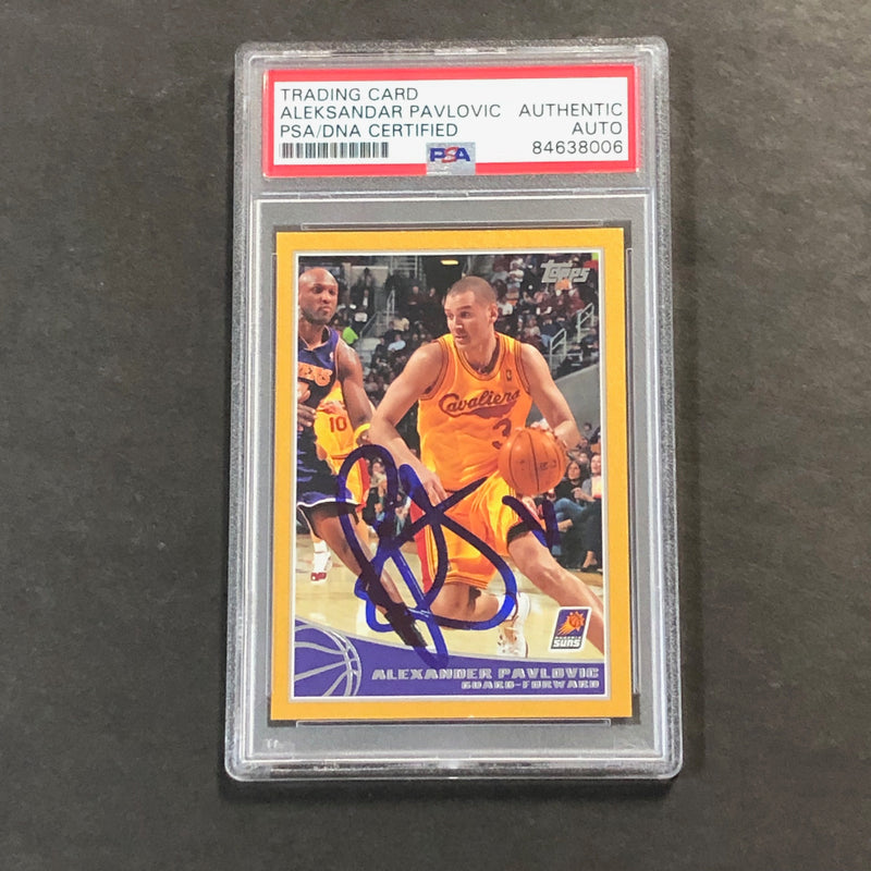 2009 Topps Basketball #51 Aleksandar Pavlovic Signed Card AUTO PSA Slabbed Jazz