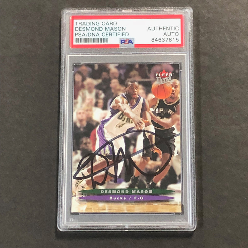 2003-04 Fleer Ultra #81 Desmond Mason Signed Card Auto PSA/DNA Slabbed Bucks