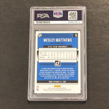 2018-19 Panini Donruss #20 Wesley Matthews Signed Card AUTO PSA Slabbed Mavericks