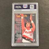 1995-96 Fleer #308 ARVYDAS SABONIS Signed Card AUTO PSA Slabbed Trail Blazers
