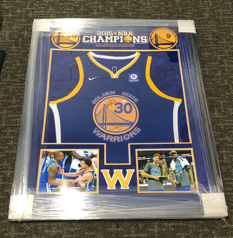 Stephen Curry and Andre Iguodala Signed Jersey PSA/DNA Warriors Custom Framed Steph