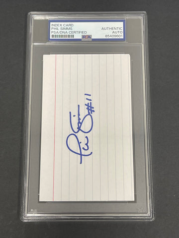 Phil Simms signed Index Card PSA/DNA Autographed New York Giants