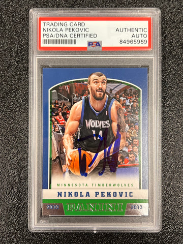 2012-13 Panini #130 Nikola Pekovic Signed Card AUTO PSA Slabbed Timberwolves