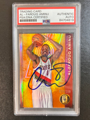 2015-16 Panini Gold Standard #125 Al-Farouq Aminu Signed Card AUTO PSA Slabbed Trail Blazers