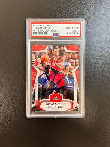 2019-20 Panini ROOKIES & STARS #690 Nassir Little Signed Rookie Card AUTO PSA Slabbed RC Blazers