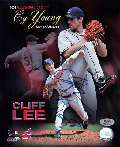 Cliff Lee signed 8x10 photo PSA/DNA Cleveland Autographed
