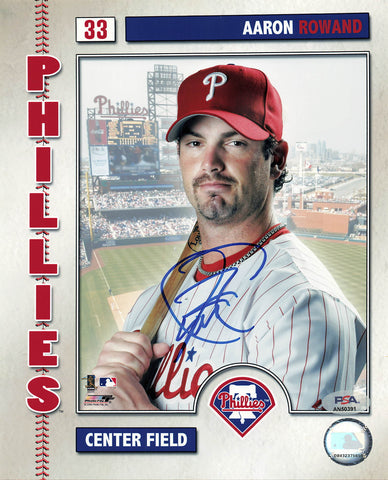 AARON ROWAND signed 8x10 photo PSA/DNA Philadelphia Phillies Autographed