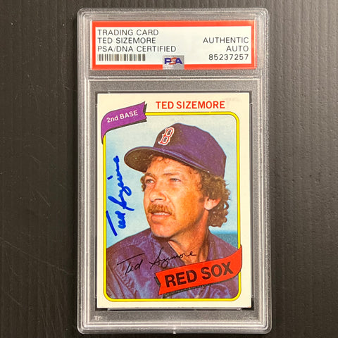 1980 Topps #81 Ted Sizemore Card PSA Slabbed Auto Red Sox