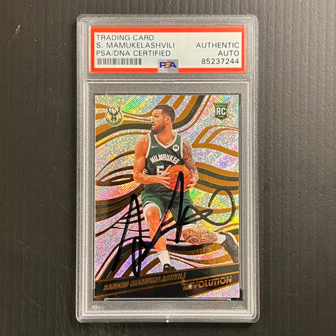 2020-2021 Panini Prizm #142 Sandro Mamukelashvili Signed Card AUTO PSA/DNA Slabbed Bucks