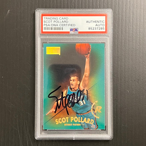 1998 Skybox #185 Scot Pollard Signed Card AUTO PSA Slabbed Pistons