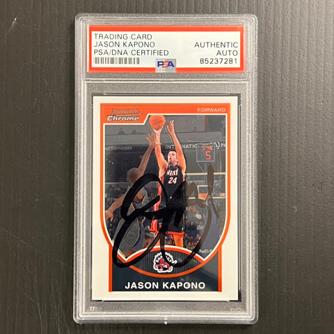 2007-08 Topps Bowman Chrome #102 Jason Kapono Signed Card AUTO PSA Slabbed Raptors