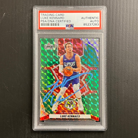 2021-22 Panini Mosaic #121 Luke Kennard Signed Rookie Card AUTO PSA Slabbed Clippers