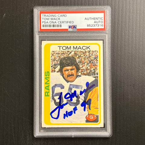 1978 Topps #80 Tom Mack Signed Card PSA Slabbed AUTO Rams