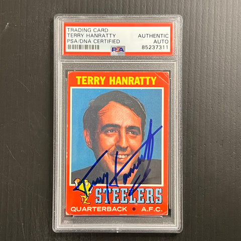 1971 Topps #30 Terry Hanratty Signed Card AUTO PSA slabbed Steelers