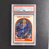 1989  NBA Hoops #216 Lenny Wilkens Signed Card Auto Grade PSA Slabbed Cavaliers