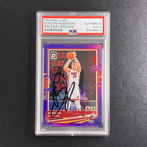 2020-21 Panini Donruss Optic #48 Duncan Robinson Signed Card AUTO PSA Slabbed Heat