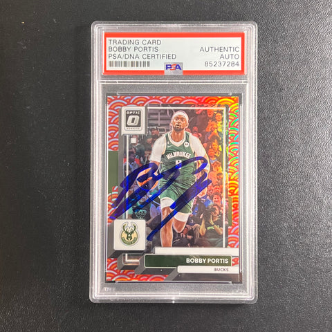 2022-23 Panini Donruss Optic #101 Bobby Portis Signed Card AUTO PSA Slabbed Bucks