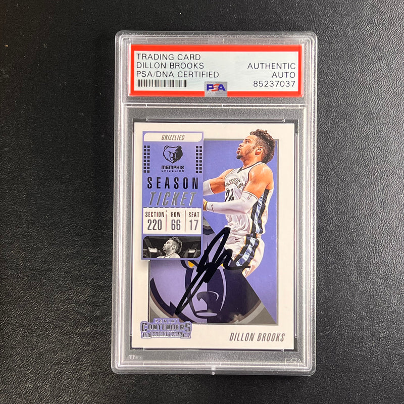 2018-19 Panini Contenders #70 Dillon Brooks Signed Card AUTO PSA Slabbed Grizzlies