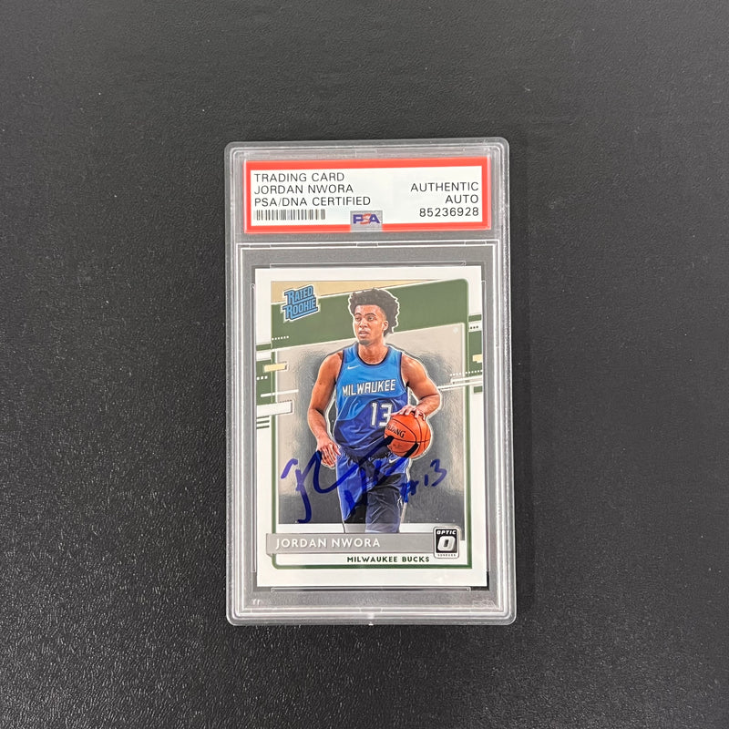 2021-22 Panini Donruss Optic #189 Jordan Nwora Signed Card AUTO PSA/DNA Slabbed Bucks RC