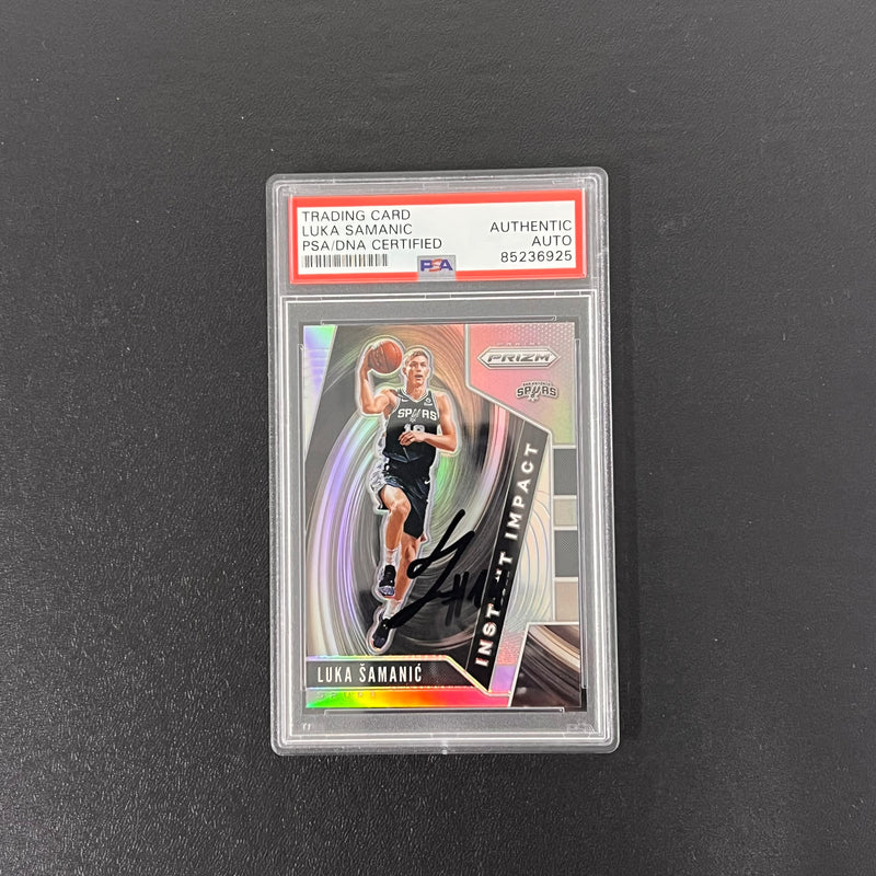 2019-20 Panini Prizm #5 Luka Samanic Signed Card AUTO PSA Slabbed Spurs