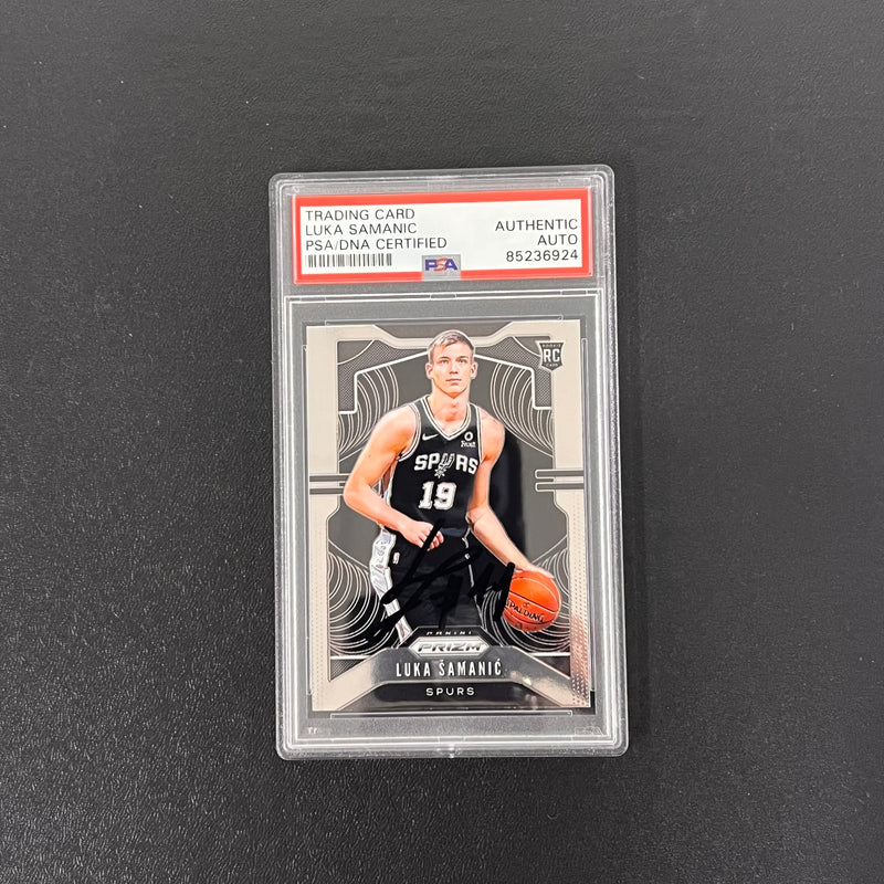 2019-20 Panini Prizm #265 Luka Samanic Signed Card AUTO PSA Slabbed Spurs