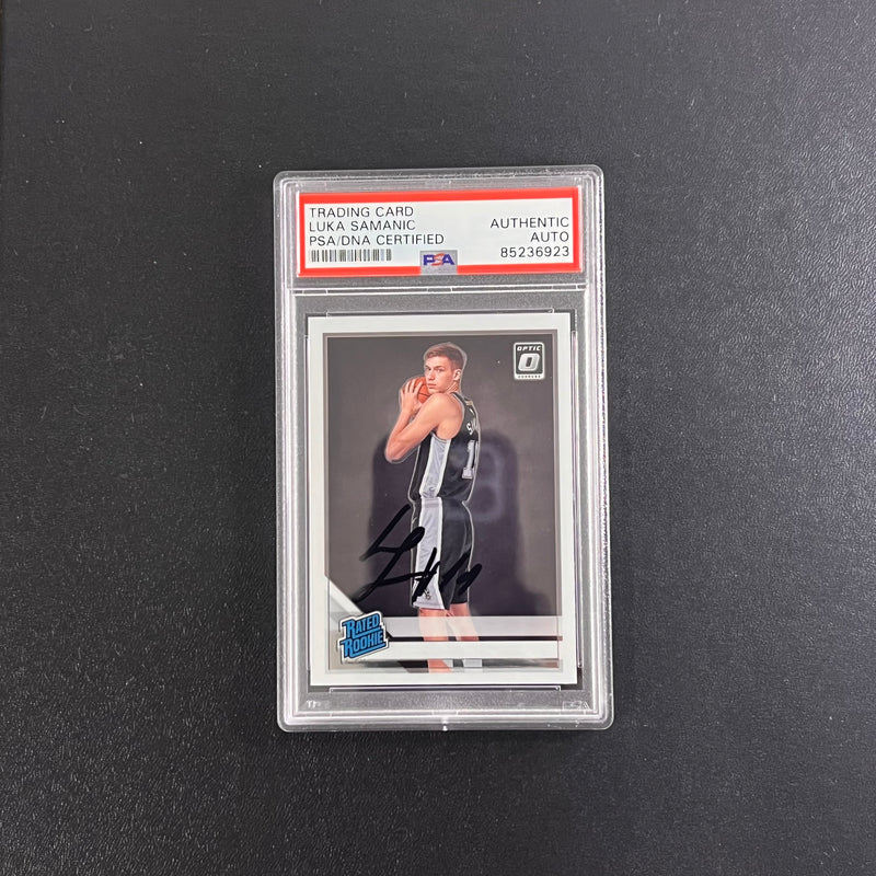 2019-20 Panini Donruss Optic #176 Luka Samanic Signed Card AUTO PSA Slabbed Spurs