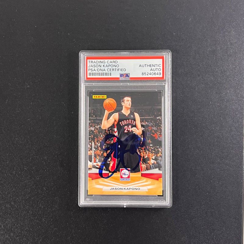 2009-10 Panini #35 Jason Kapono Signed Card AUTO PSA/DNA Slabbed Raptors