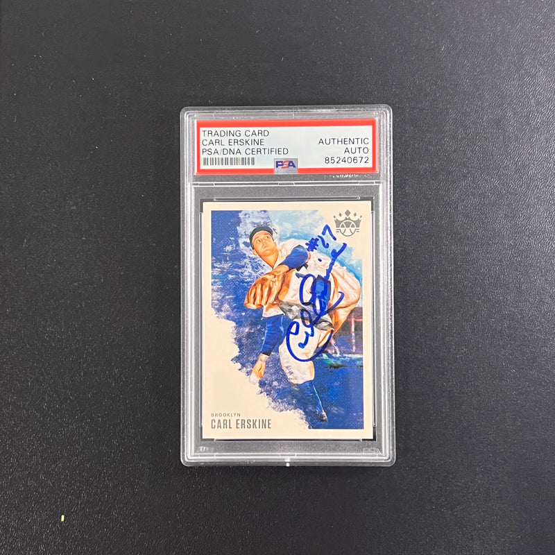2020 Panini #24 Carl Erskine Signed Card PSA Slabbed Brooklynn Dodgers