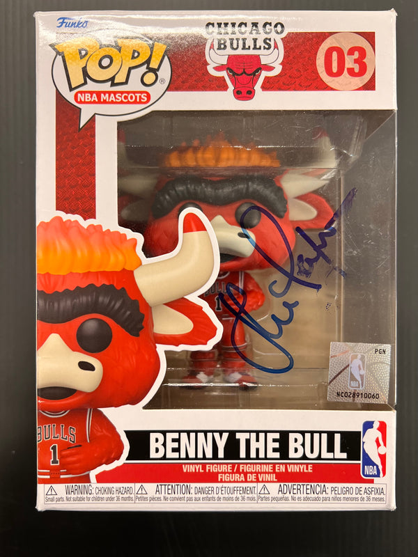 John Paxson Signed Funko Pop Benny the Bull PSA/DNA Bulls Auto