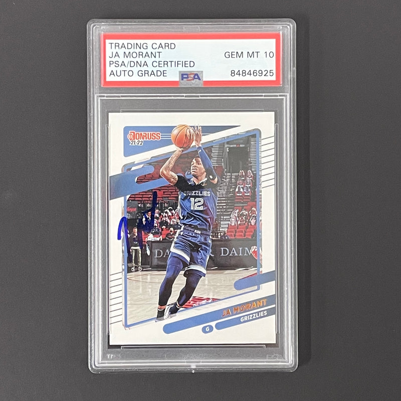 2021-2022 Panini Donruss #76 Ja Morant Autographed PSA/DNA GEM MT 10