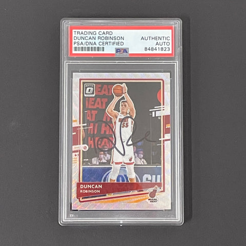 2020-21 Panini Donruss Optic #48 Duncan Robinson Signed Card AUTO PSA Slabbed Heat