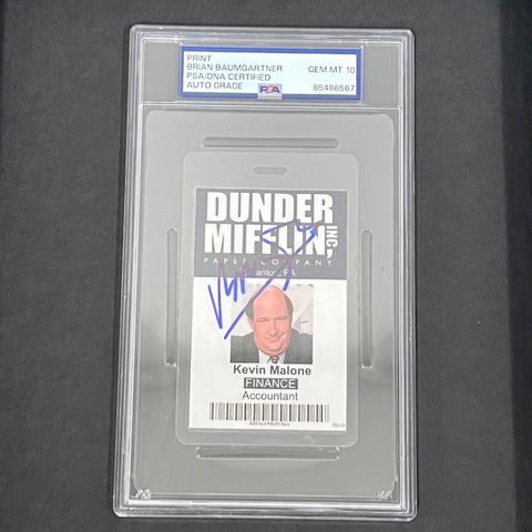 Brian Baumgartner Signed Print PSA Encapsulated GEM MT 10 The Office Kevin Malone