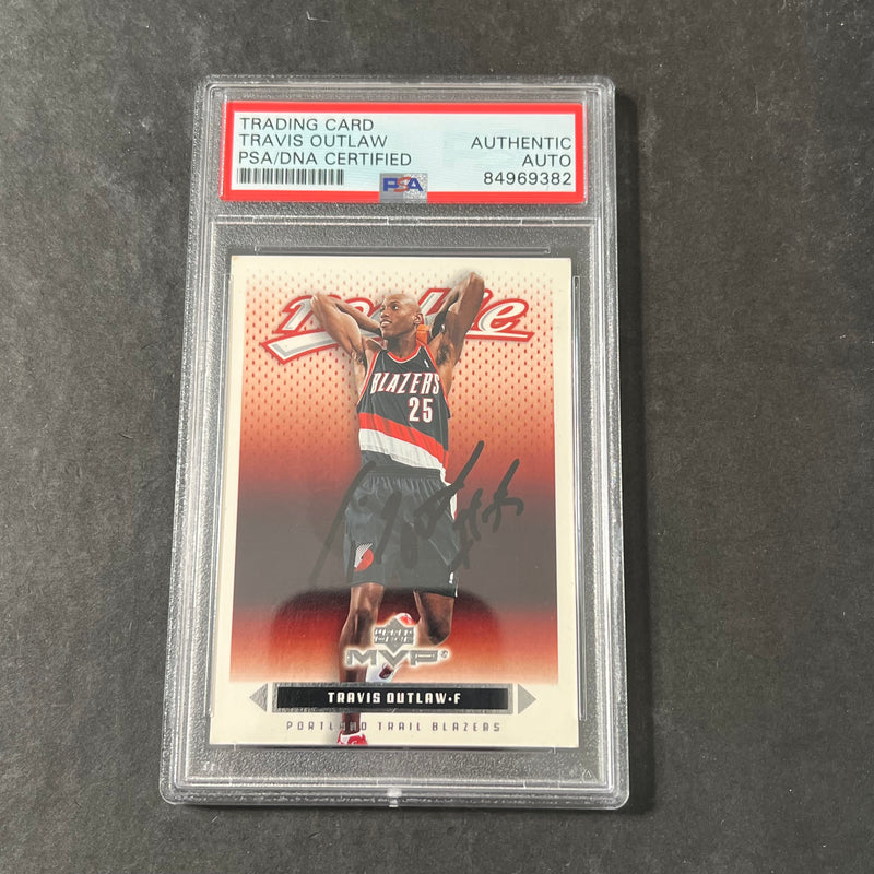 2003-04 Upper Deck MVP #223 Travis Outlaw Signed Card AUTO PSA Slabbed Portland Trail Blazers