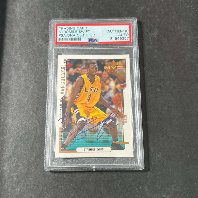 1999-00 Upperdeck MVP Rookie #194 Stromile Swift Signed Card PSA Slabbed Auto Tigers