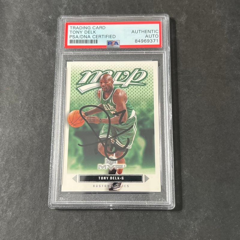 2002-03 Upperdeck MVP #11 Tony Delk Signed Card AUTO PSA/DNA Slabbed Celtics