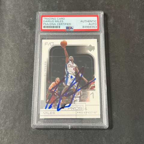 2001 Upper Deck Prospects #35 Darius Miles signed Card Auto PSA Slabbed Rookie Clippers