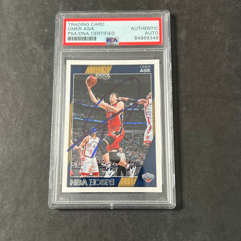 2016-17 Panini Hoops #222 Omer Asik Signed Card AUTO PSA/DNA Slabbed Pelicans