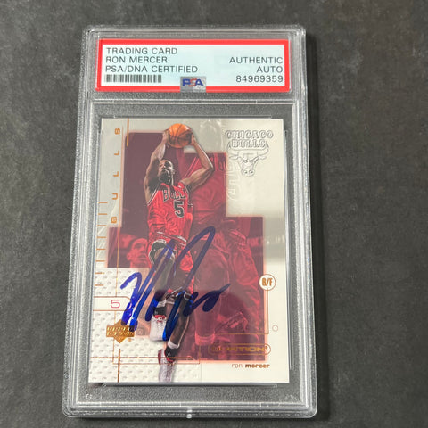 1999-2000 Upperdeck #5 Ron Mercer Signed Card AUTO PSA Slabbed Bulls