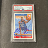 2013-14 NBA Hoops #16 Thaddeus Young Signed Card AUTO PSA Slabbed 76ers