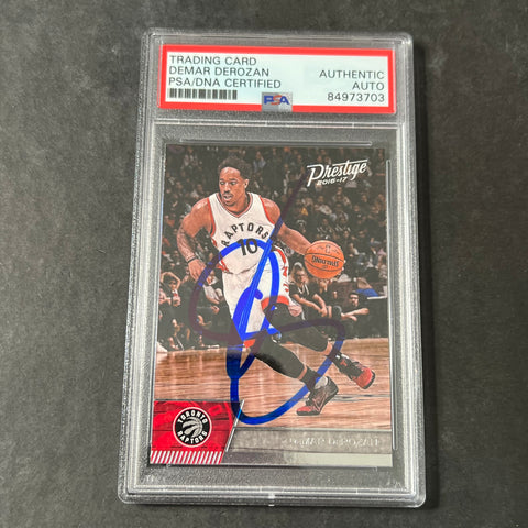 2016-17 Panini Prestige #23 DeMar DeRozan Signed Card AUTO PSA Slabbed Raptors