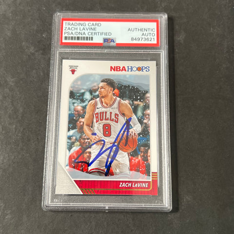 2019-2020 Panini Hoops #25 Zach LaVine Signed Card AUTO PSA Slabbed Bulls