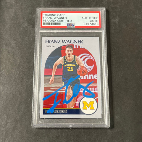 2021-22 Chronicles Hoops Draft Picks #59 Franz Wagner Signed Card AUTO PSA Slabbed Michigan